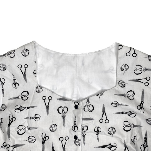 Hemet Stylist at Heart Scissor Top Pin-Up Novelty Print Sz 3x NWT - Picture 5 of 10